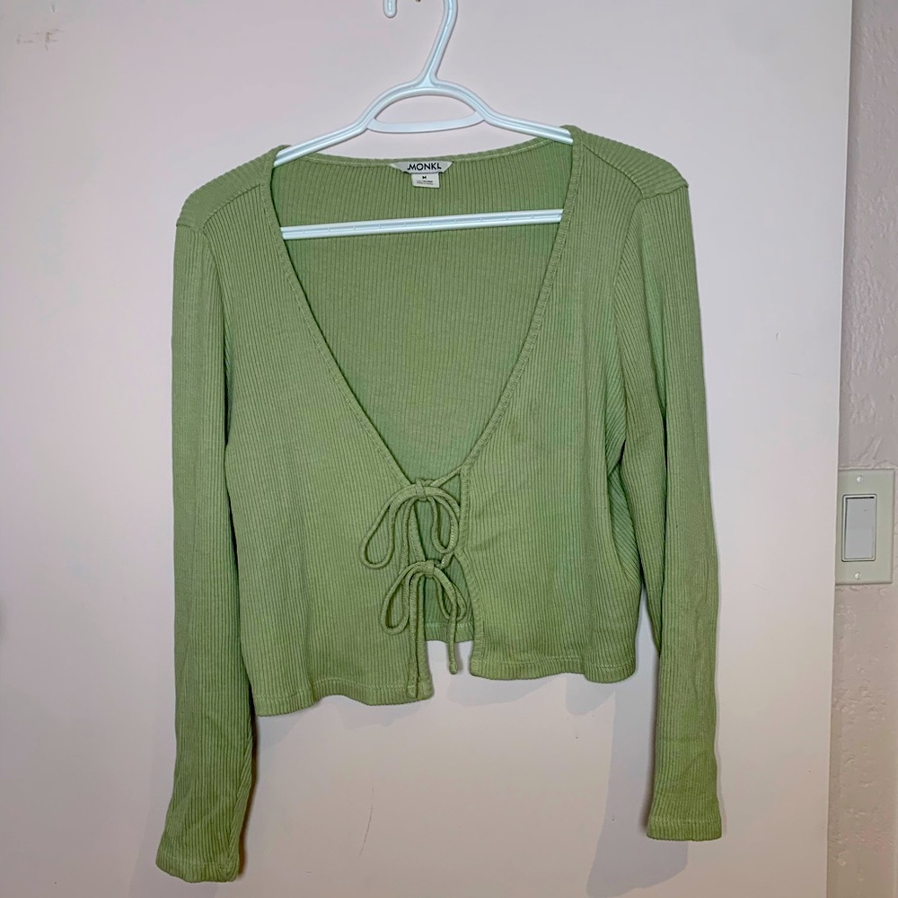 Monki front tie cardigan